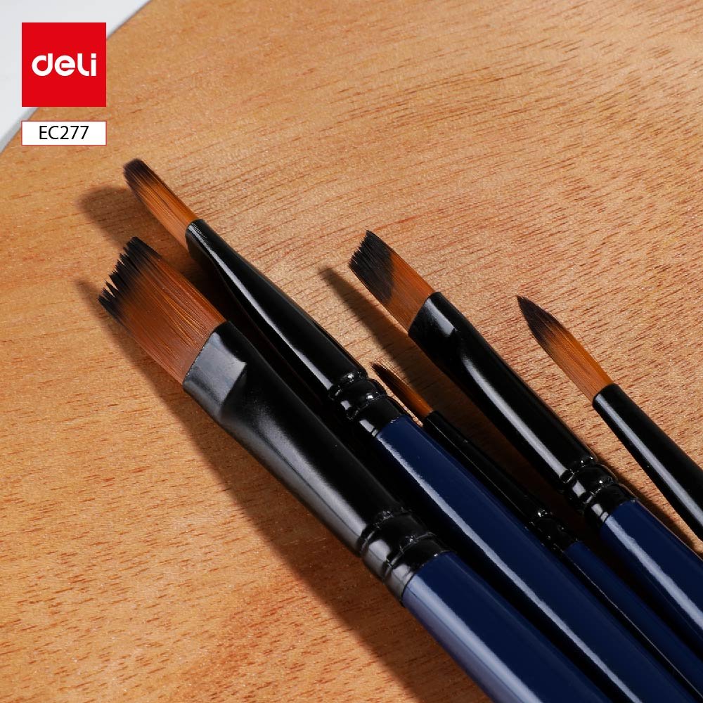 EC277-4 ديلي مجموعة فرشاة رسم ألوان مائية - 6 قطع - ألمينوم الناعم - ألوان مختلفة - EC277